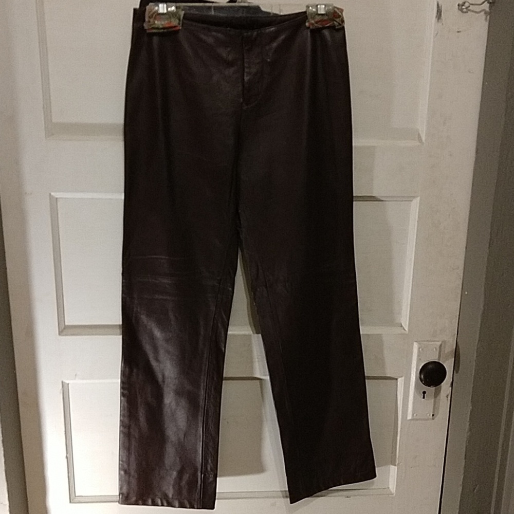 Leather Anthropologie pants